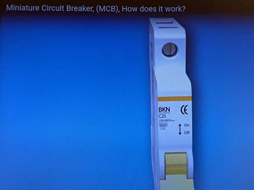 Construction of Miniature Circuit Breaker (MCB).